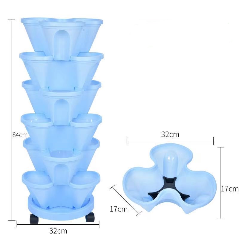 Vertical Planter Tower - Stackable Plastic Strawberry Vegetable Planter Strawberry