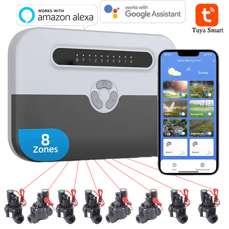 Smart Garden Monitoring System - 8 Station WiFi Indoor Smart Sprinkler