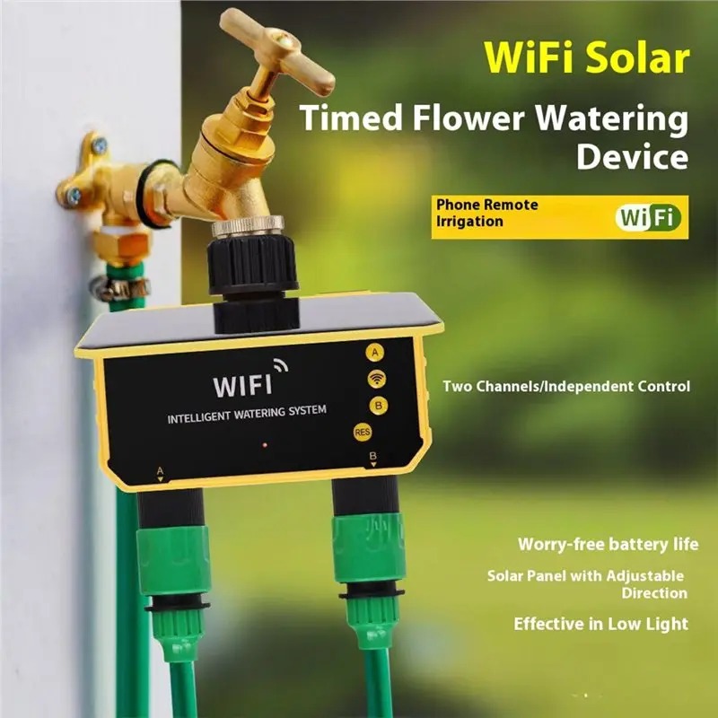 1/2 Outlets WIFI Solar Irrigat - Smart Garden Monitoring System 评论和价格