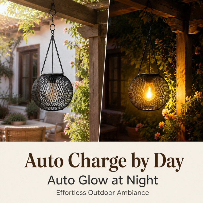 Solar Powered LED Hanging Floo - Smart Garden Lamp 评论和价格