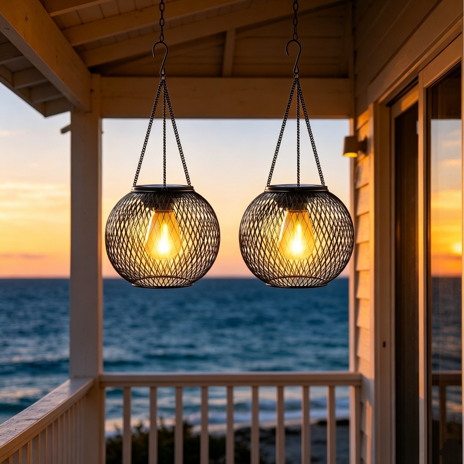 Solar Powered LED Hanging Floo - Smart Garden Lamp 评论和价格