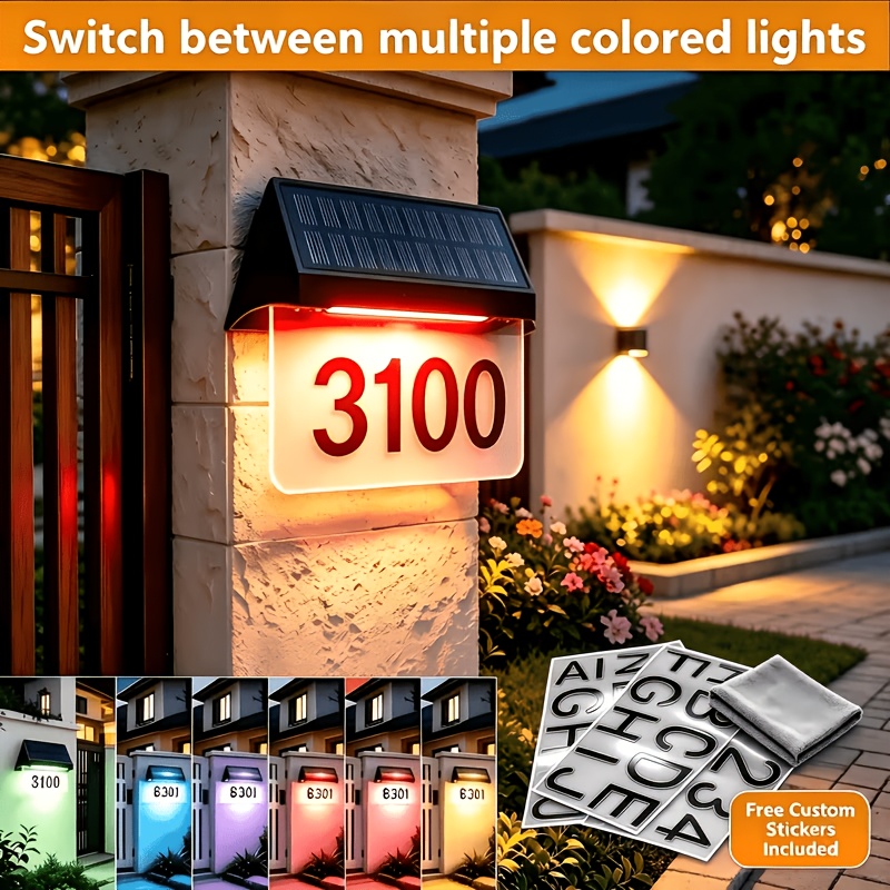 Solar Address Number Light, Au - Smart Garden Gate 评论和价格