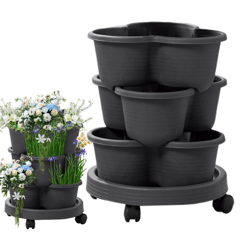 4pcs/set Stackable Vertical Fl - Vertical Planter Tower 评论和价格