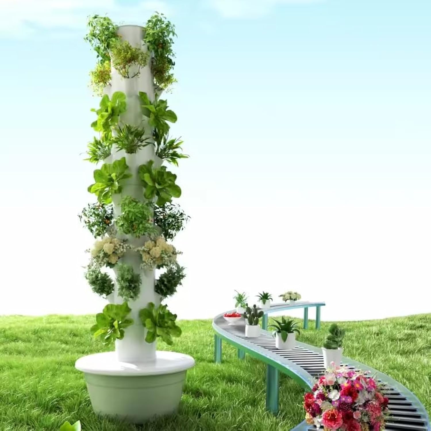 Vertical Hydroponic Grow Tower - Vertical Planter Tower 评论和价格